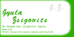 gyula zsigovits business card